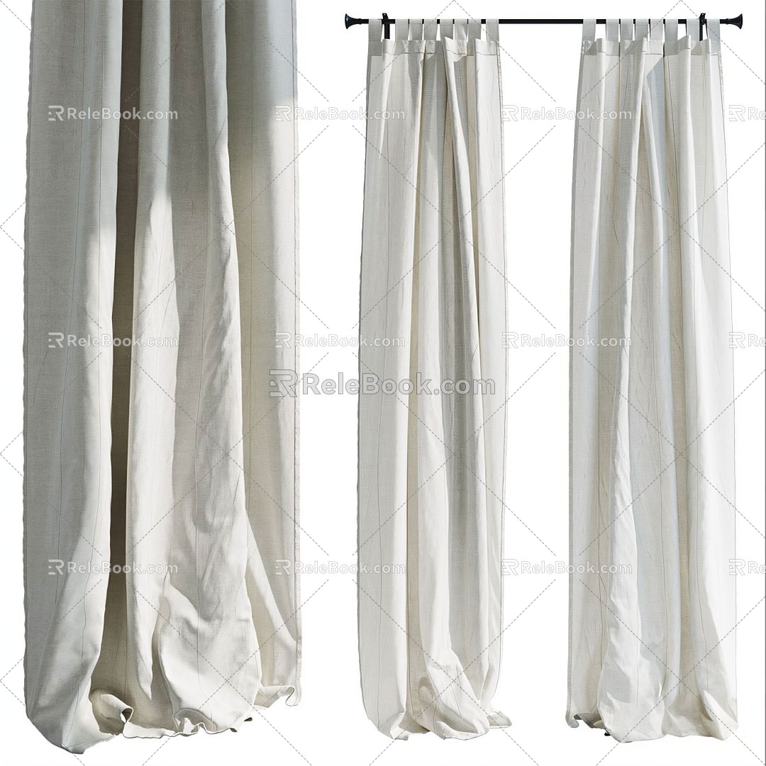 Roman Curtain Curtain Fabric 3d model