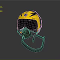 Yellow Eagle Emblem Helmet With Breathing Tube And Visor For Weapon Systems