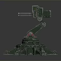 Turret Turntable Railgun Sci-fi Tower Defense Game Tower Defense Sci-fi Turret Game Turret Game Battery 3d model