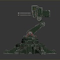 Turret Turntable Railgun Sci-fi Tower Defense Game Tower Defense Sci-fi Turret Game Turret Game Battery 3d model