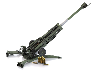 howitzer mountain artillery rocket mortar artillery 3d model