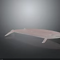 Realistic Red Whale Model Displayed On Gray Background With Reflection 3d model