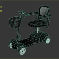 Modern Electric Black Motorcycle With Comfortable Seat Front Basket And Four Wheels