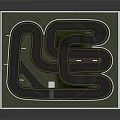 Mini Race Track Layout With Curved Lanes Green Grass And Markers