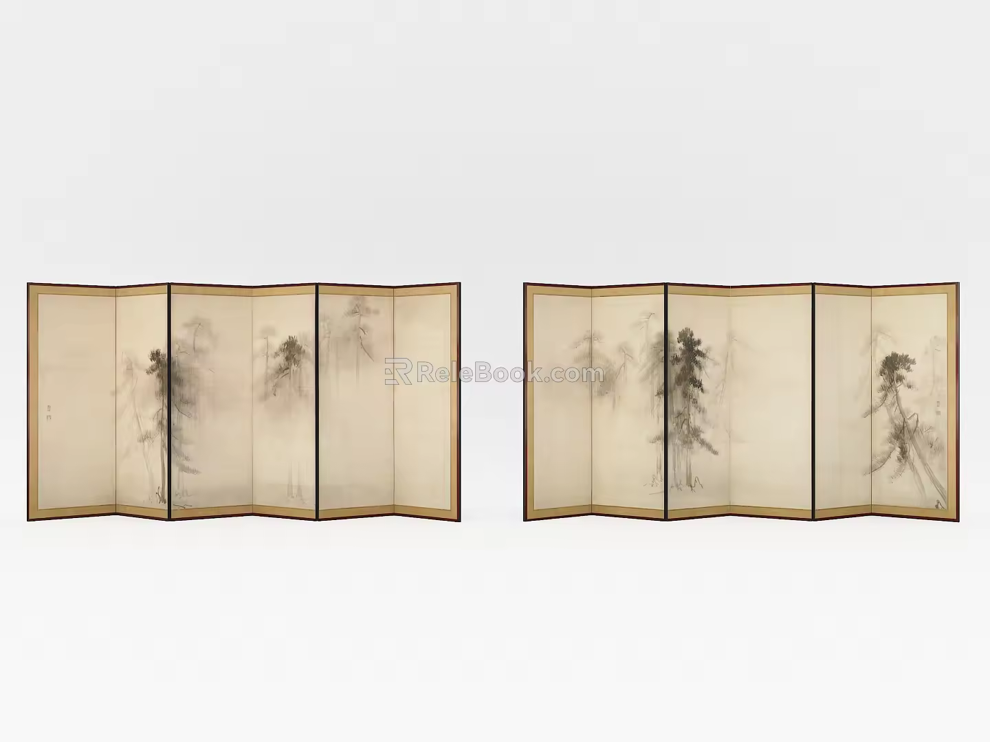 new chinese style screen 3d model