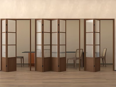 Middle ancient style folding door glass folding door balcony folding door 3d model