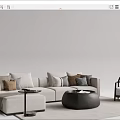 Modern Sofa Coffee Table Combination Multiplayer Sofa Coffee Table Combination 3d model