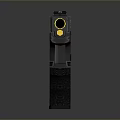 Tactical Corax Vipers Pistol With Black Textured Grip Yellow Accents And Green Sight