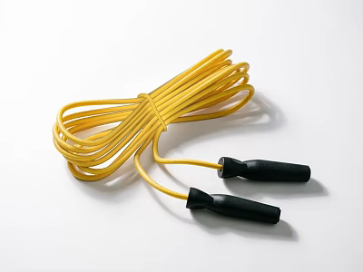 Yellow Jump Rope With Black Handles For Practical Hardware Tools Use 3d model