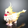 Adorable 3D Game Movie Character With Yellow Feathers Red Bow Tie And Red Eyes
