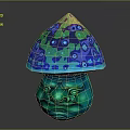 Decorative Vegetable Mushroom With Vibrant Colorful Patterned Cap And Unique Face Design Base