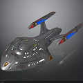Silver Explorer Spaceship With Streamlined Design And Colorful Wings For Space Exploration