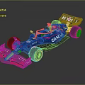 Red Bull Formula 1 Race Car With Oracle Bybit Logos And Blue Body Design