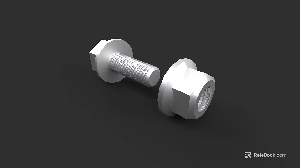 Car Bolts And Nuts For Automotive Repair And Maintenance Components 3d model 