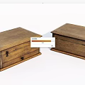 Rustic Wooden Storage Boxes With Drawer And Metal Clasps For Home Decor