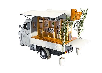 Modern Vans Vending Car Tavern Booth Car Vending Car Mobile Booth 3d model