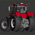 Red Tractor With Large Tires Modern Cab And Sleek Exterior Design