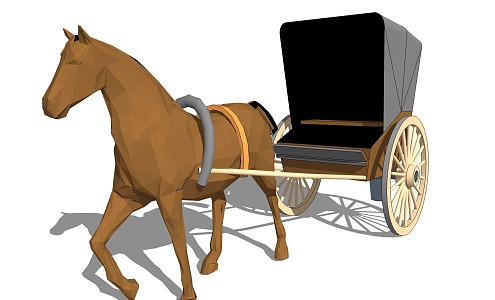 Modern carriage four-wheeler 3d model