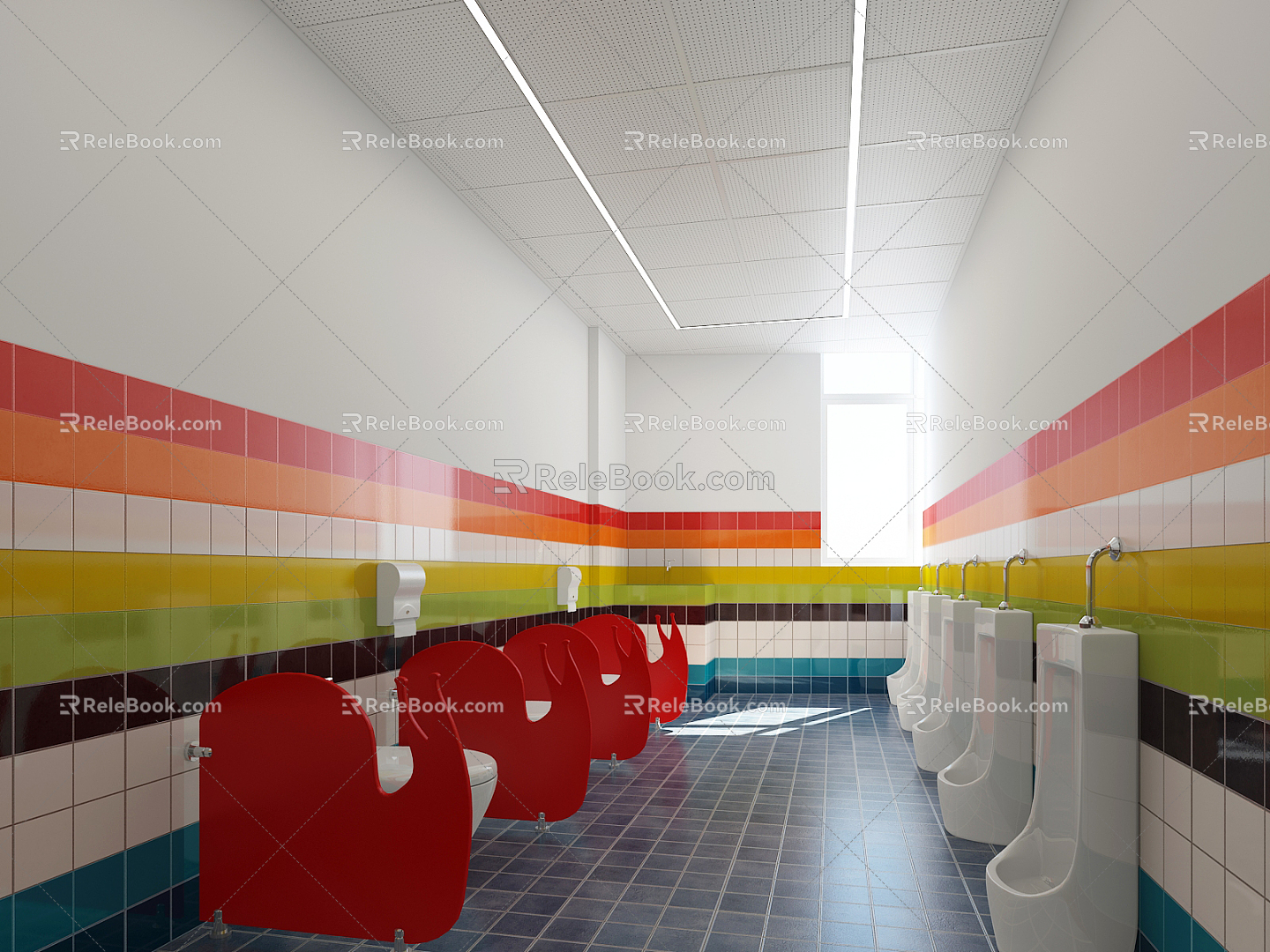 Modern Toilet Kindergarten Male Toilet 3d model