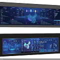 Projection Monitoring Large Screen Display With Real Time Data Visualization And Dashboard Charts