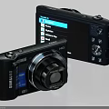 Samsung Digital Cameras With Black Design LCD Screen Display Control Buttons And Lens