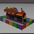 Electric Toy Train with Colorful Fence Decorative Wheels and Locomotive Design