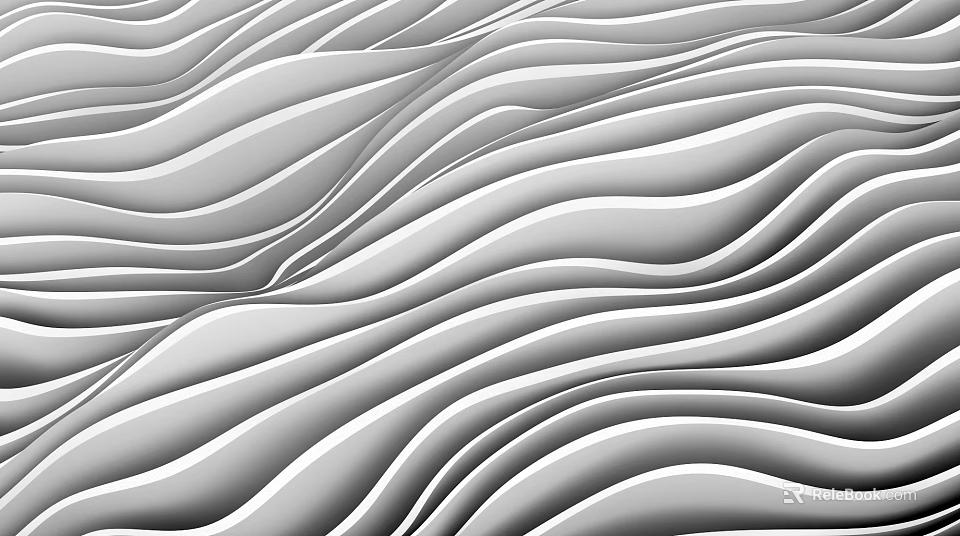Gray And White Wavy Texture 3D Design For Modern Background Wall Decor 3d model 