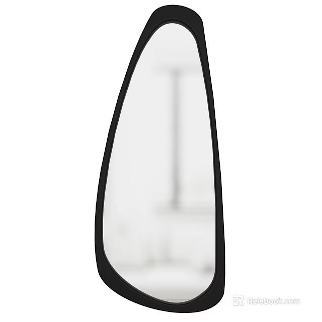 Stylish Black Framed Unique Shape Mirror For Modern Home Interior Decor 3d model 