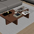 Modern Middle Ancient Tea Table Cream Song Style Aesthetics and Quiet Tea Table Combination Square Tea Table 3d model