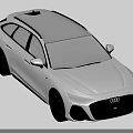 White Audi A6 Sedan With Modern Front Grille And Headlights Design