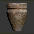Handcrafted Terracotta Clay Pot With Intricate Carved Patterns Rounded Rim And Conical Base