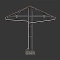 Industrial Platform Structure With Flat Grid Top Support Columns And Base Pedestals