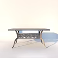 Sturdy Metal Outdoor Table With Ornate Legs And Flat Top Surface Design