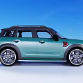 Stylish Light Blue Compact SUV With Black Roof Red Accent And Alloy Wheels