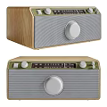 Vintage Sound Speaker With Wooden Case FM Tuner Dial And Control Knobs Design 3d model