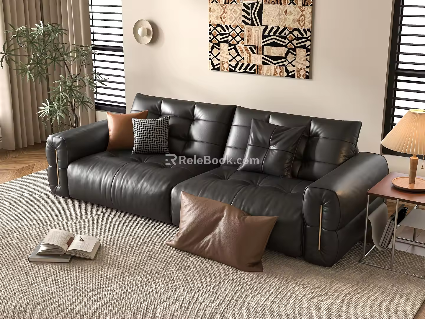 Modern double sofa 3d model