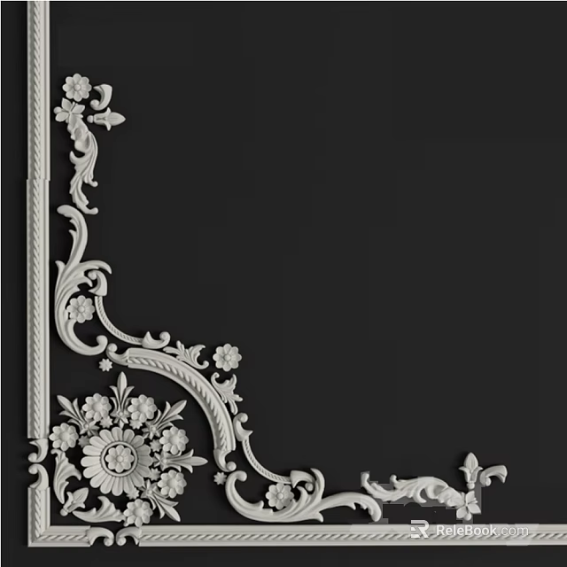 Ornate Decorative Lines Featuring Floral Patterns And Curved Designs For Elegant Borders 3d model 