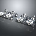 Four White Off Road Vehicles With Large Tires And Modern Sporty Design