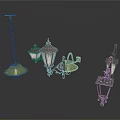 Vintage Lanterns Chandeliers Wall Sconces And Outdoor Lamps With Iron Frames And Glass Shades