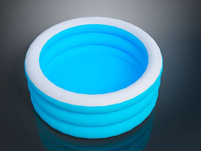 Children's Blue Inflatable Swimming Pool Safe For Summer Outdoor Play Activities 3d model