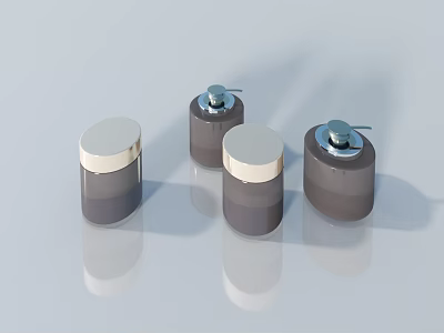 Durable Swing Door Hinges With Gray Cylindrical Body Silver Knobs And White Covers 3d model