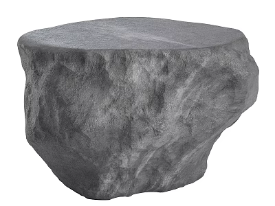 Natural Gray Stone Coffee Table With Irregular Shape And Surface Texture 3d model