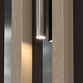 Modern Elegant Luxury Metal Slat Accent Wall With Illuminated Lighting Details