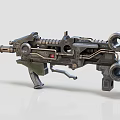 Futuristic Sci Fi Weapon Featuring Intricate Mechanical Structure Dual Circular Components And Metallic Finish 3d model