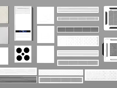 Various Modern AC Air Vents with Different Design Styles and Patterns 3d model