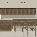 Modern Restaurant Interior With Wooden Cabinets Dining Table And Soft Lighting