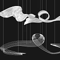 Abstract Pendant Light with Twisted Flowing Lines and Modern Artistic Design