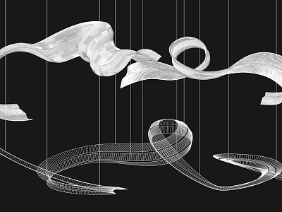 Abstract Pendant Light with Twisted Flowing Lines and Modern Artistic Design 3d model