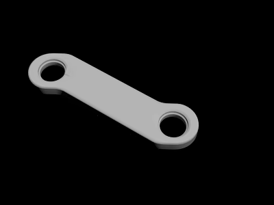 White Flat Metal Bracket With Two Holes For Industrial Mechanical Use 3d model