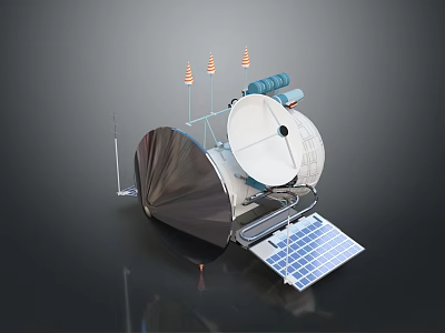 Spacecraft Exploration Probe With Solar Panels Antennas Dish And Scientific Instruments 3d model